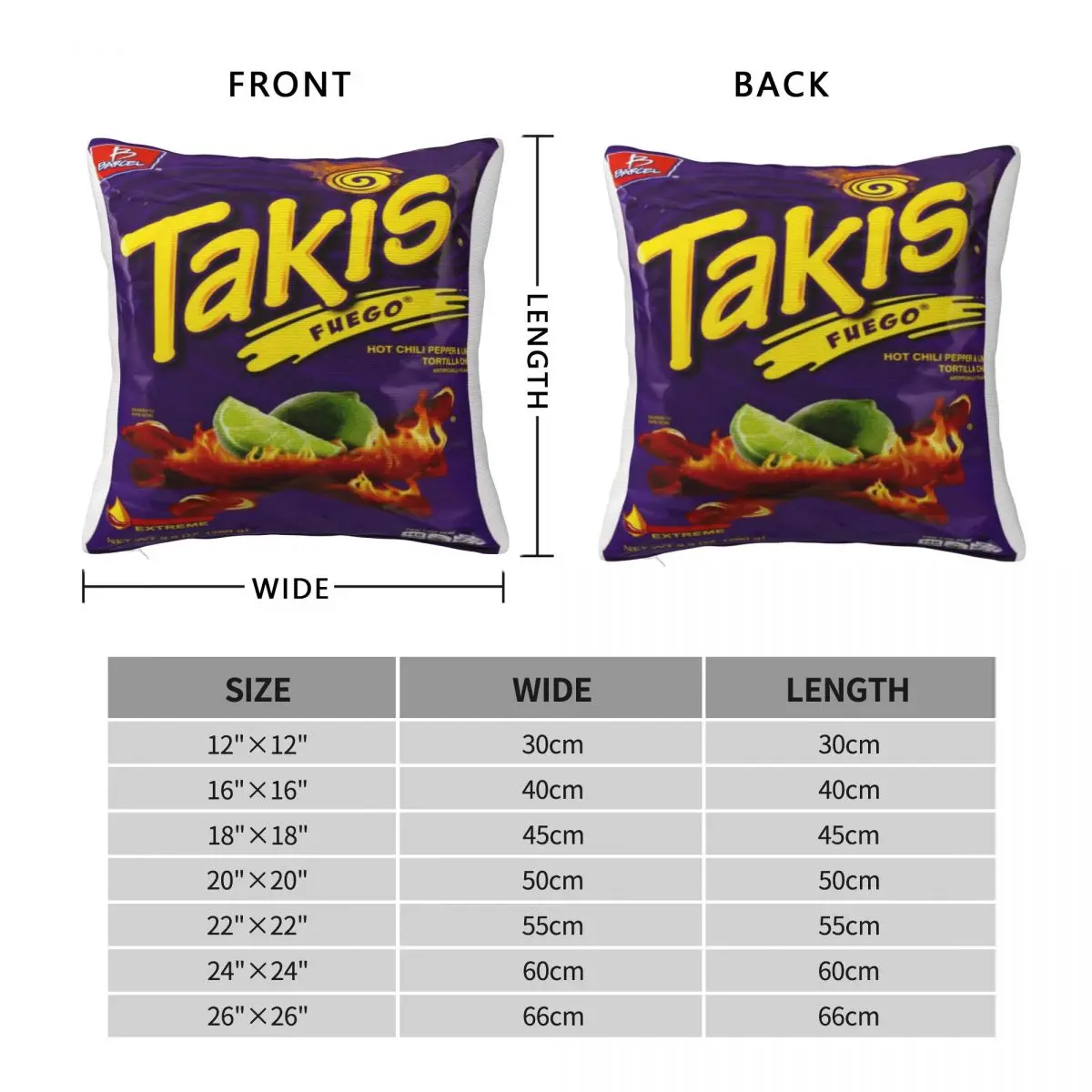 Yellow & Purple Takis Snack Kids Packet A Pillow Case
