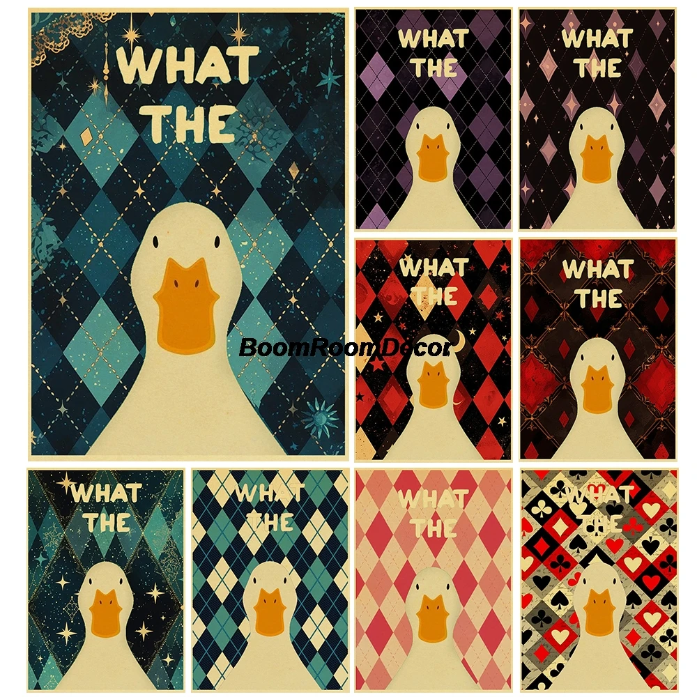 Funny Duck Kraft Paper Poster Painting Decorative Bathroom Wall Living Cafe Room Canvas Home Bathroom Living Room Picture Poster