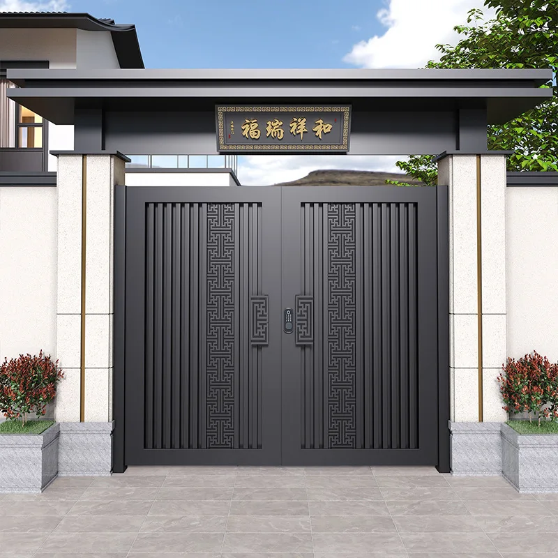 

Aluminum alloy courtyard door villa wrought iron farmer country self-built house gate stainless steel outdoor garden