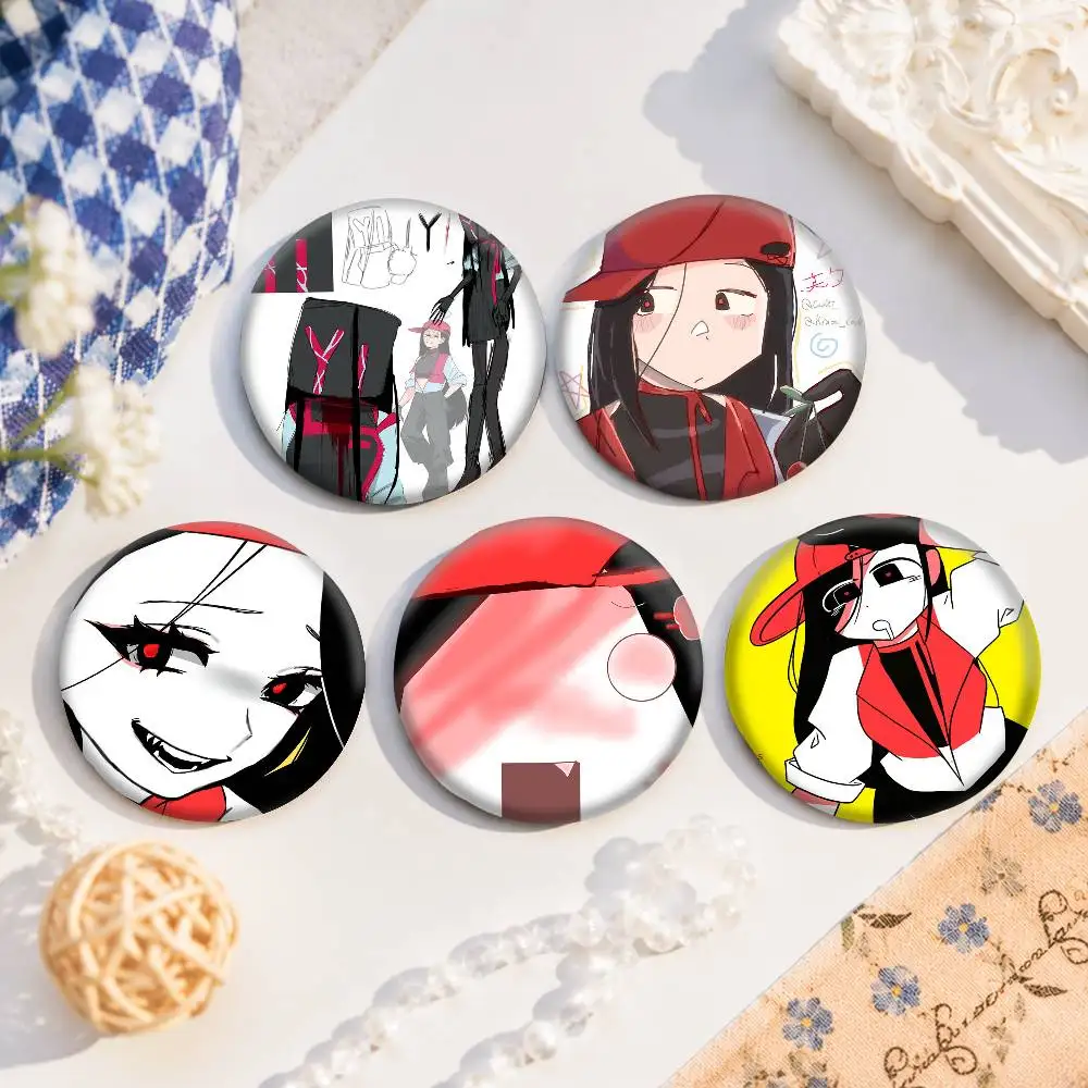 A-Yi Xi Singer Meat Girl Anime Round Badges, Brooches, Clothing Accessories, Birthday Gifts, Anime Conventions