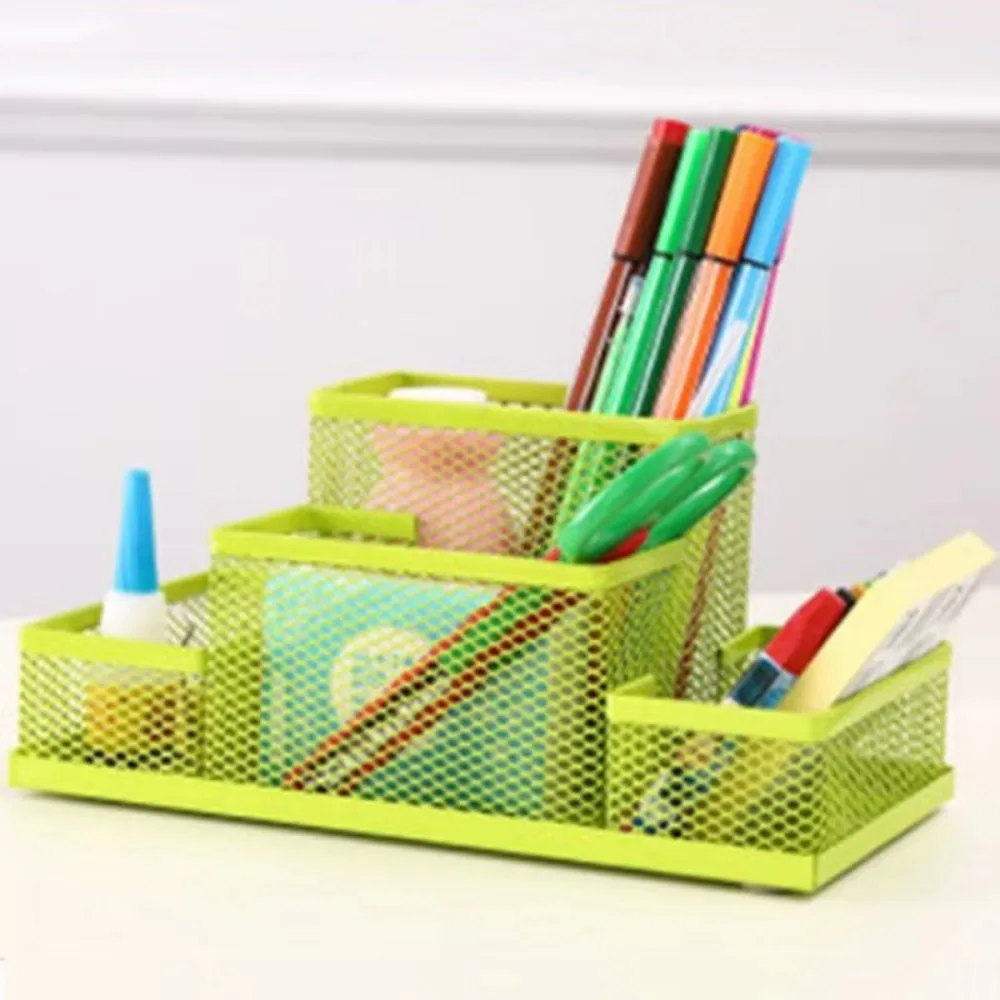 Imagem -04 - Multifuncional Desk Organizer Box Papelaria de Escritório Malha Coleção Pen Holder Material Escolar Moda Novo 1pc