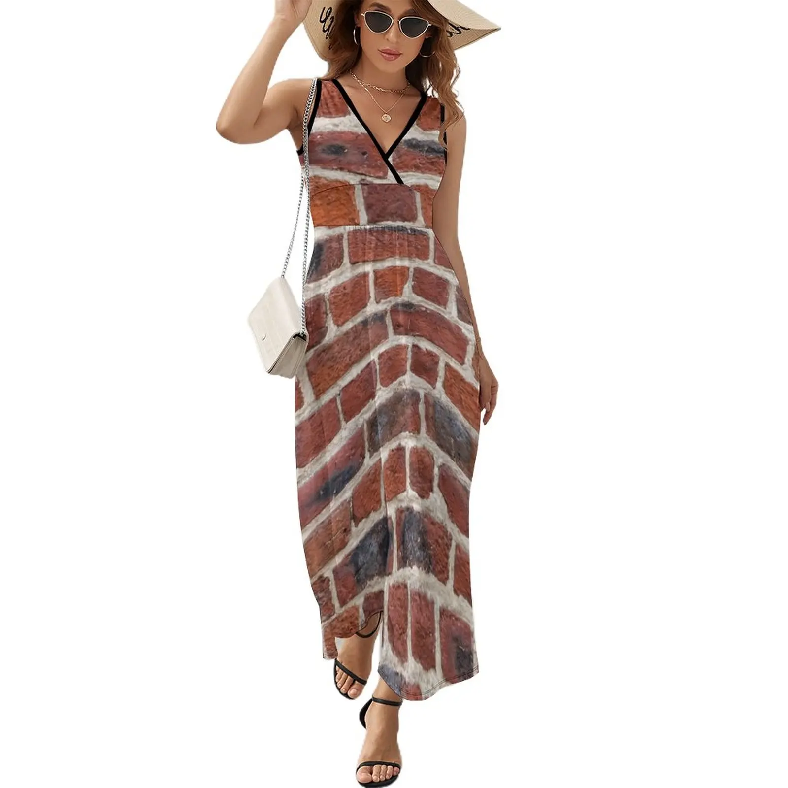 

Red Brick Wall Sleeveless Dress party dresses woman party dress women elegant luxury