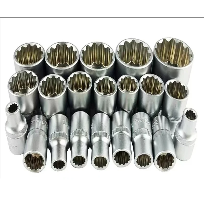 16/19/21Pcs Plum Blossom Sleeve Hex Bit Socket Set 12 Point Socket Wrench Set Drive Sockets Versatility Combination