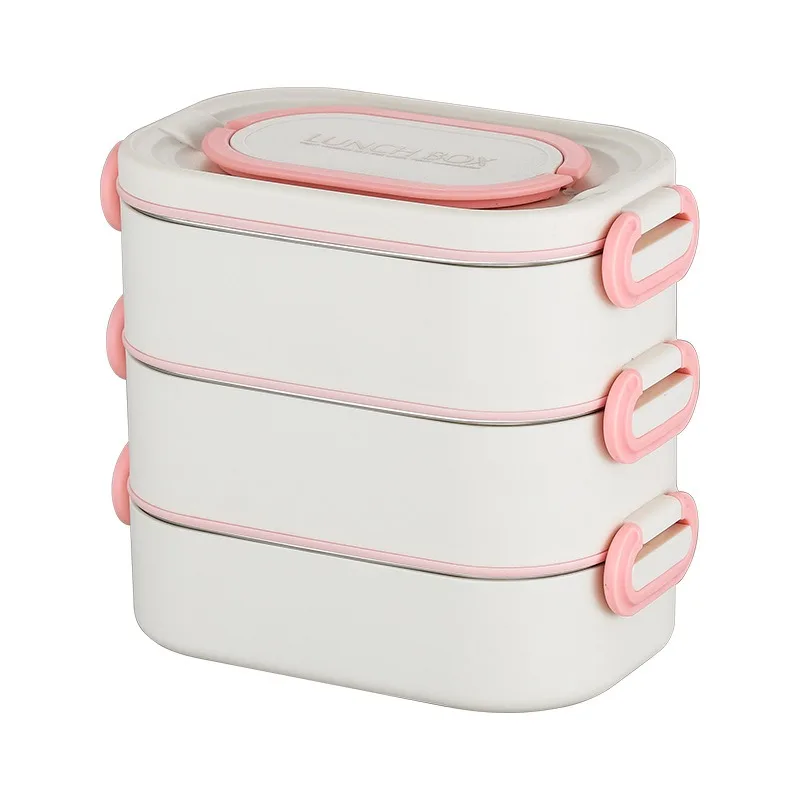 304 Stainless Steel Square Lunch Box, Microwave Safe Multi-layer Bento, Thermal Food Container for Office & School
