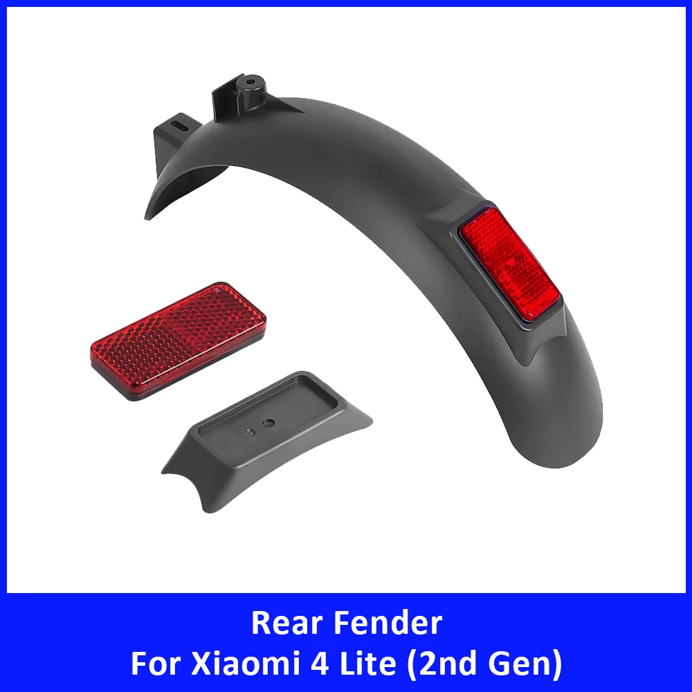 Rear Fender Assembly for Xiaomi 4 Lite 2nd Gen Rear Mudguard with Reflector and Fixed Seat for Xiaomi Scooter Accessories Parts