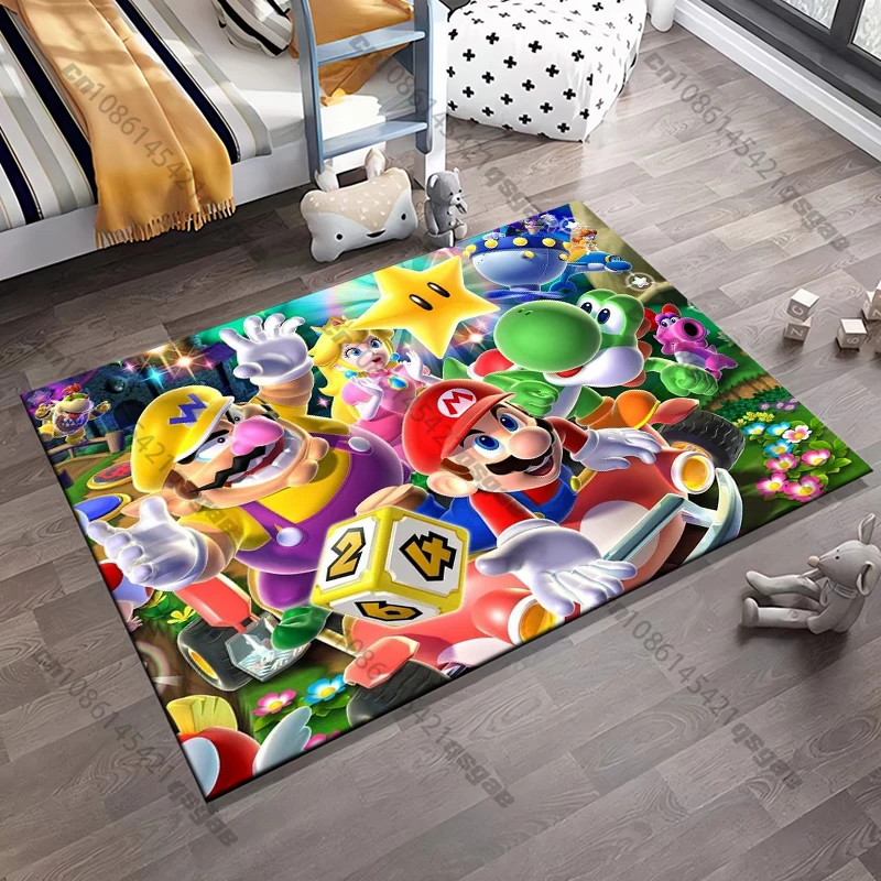 Super Mario Bros Movie Game Pattern Carpets Bedroom Play Mats Rug Bedroom Decor Carpet Livingroom Rug Crawl Mat Gift Rug