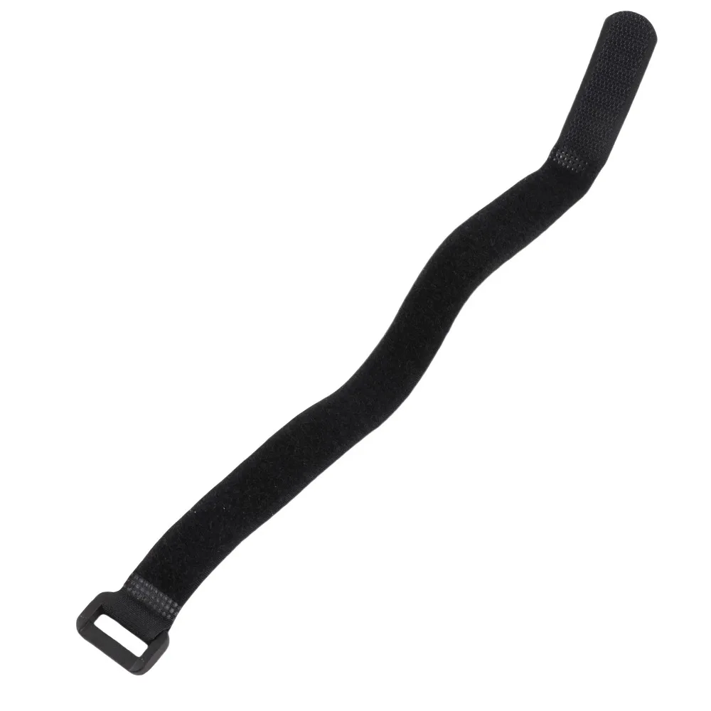 10pcs Adjustable Bike Strap Polyester Nylon 30cm Adjustable Bike Rack Strap with Hook and Loop Black