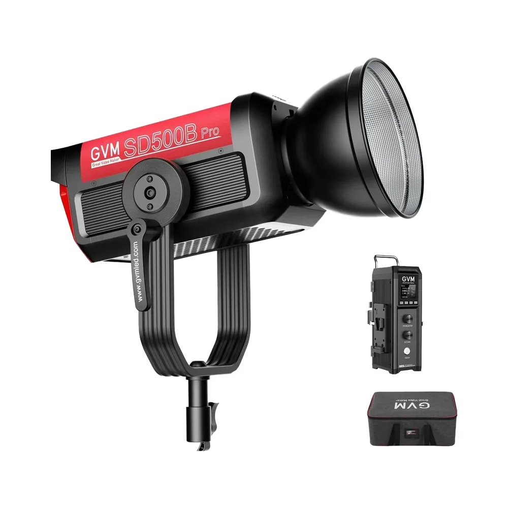 

GVM Pro SD500B 500W LED Video Light Studio Bowen Mount 61600lux/1m Photography Lighting Kit 45° Standard Cover Lighting