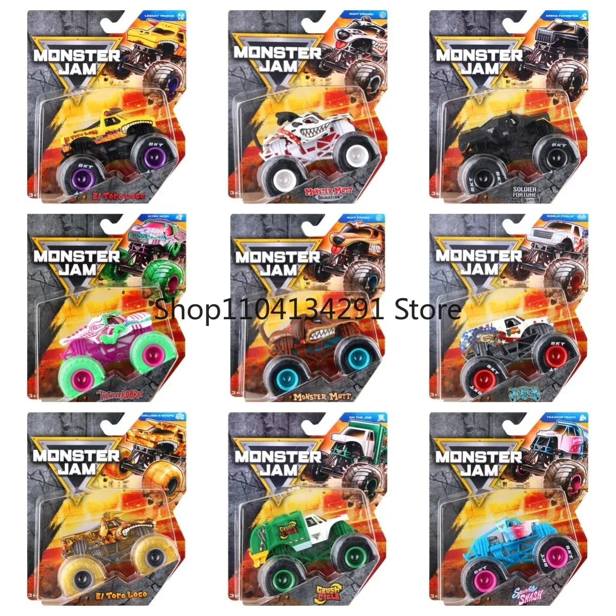 

Monster Jam Boys Внедорожная гоночная игрушка Масштаб 1:64 Литой металлический грузовик Игрушка Мегалодон Сияющая дробилка Могила-экскаватор Monster Truck