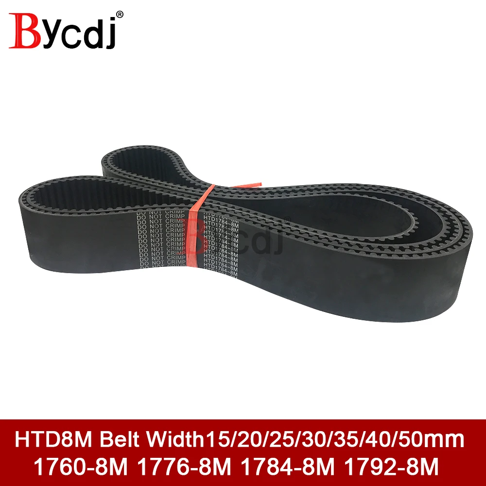 

HTD 8M synchronous belt C=1760 1776 1784 1792 width 15/20/25/30/35/40/50mm Teeth 220 222 223 224 HTD8M Timing Belt 1760 1784-8M