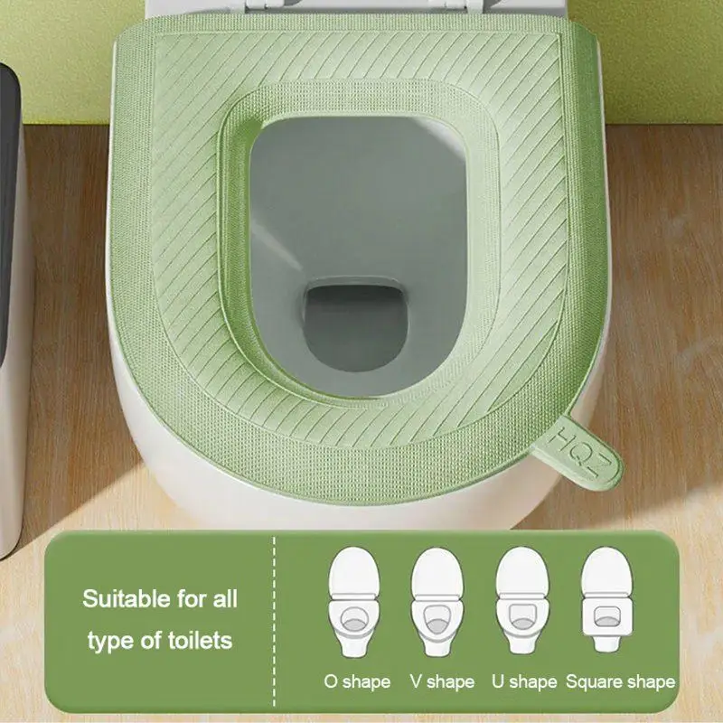 Toilet Cover Bathroom Warmer Toilet Seat EVA Waterproof Toilet Seat Cover Pad Waterproof Removable Toilet Seat Pad Household