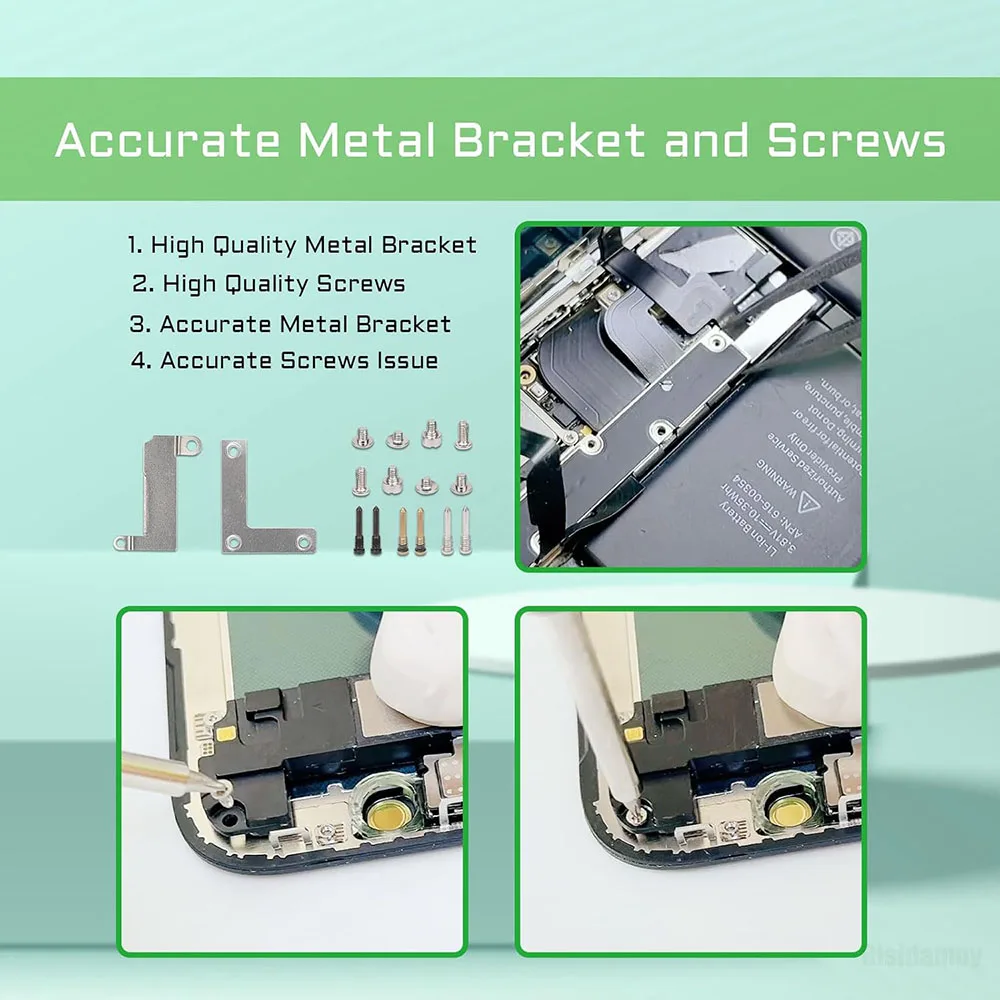 Full Set Screws With Internal Metal Plate Bracket Hloder Cover Parts For iPhone X XR XS 11 12 13 Mini Pro Max Replacement image 2