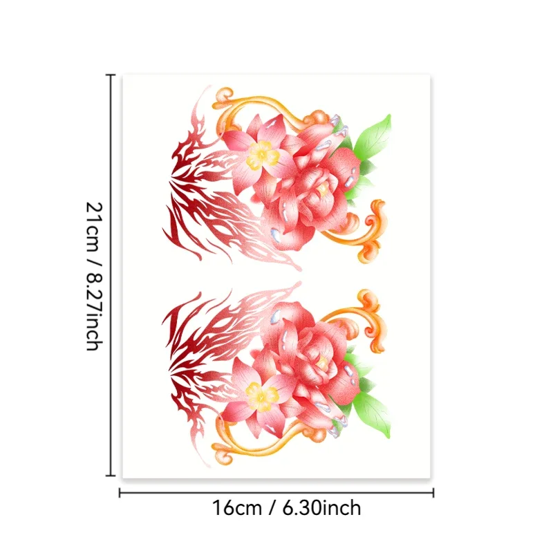 Colorful Rose Vine Hip Butt Temporary Tattoo Sticker Waterproof Fake Tattoo Body Art for Women view 4
