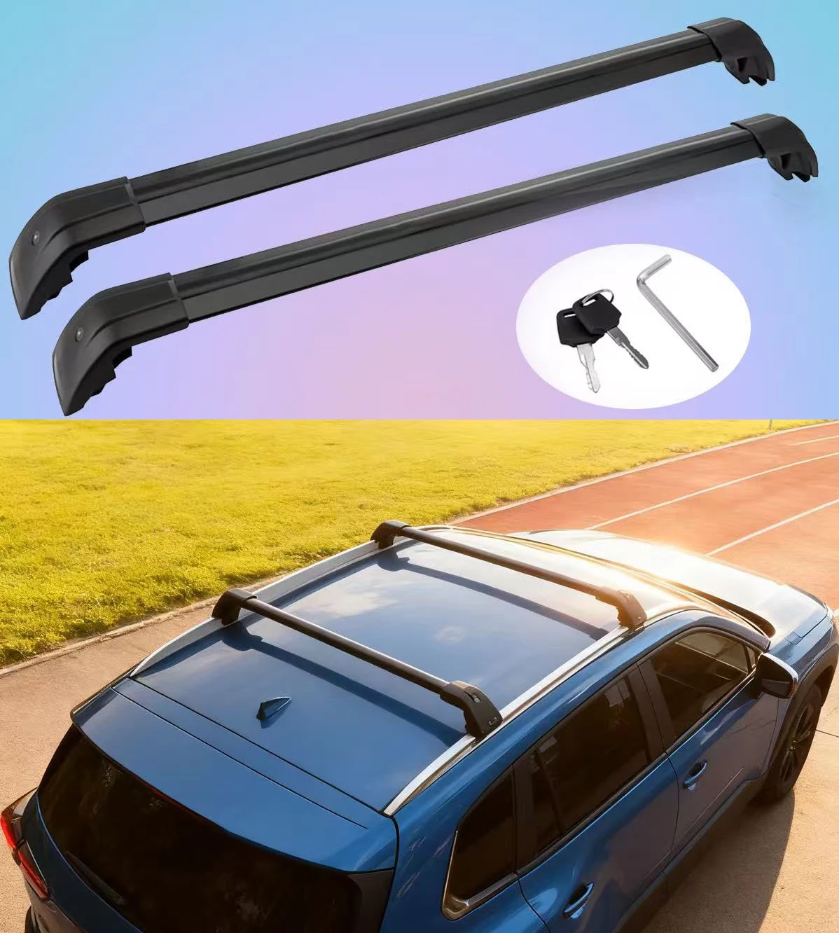 2Pcs Black Cross Ba… - image