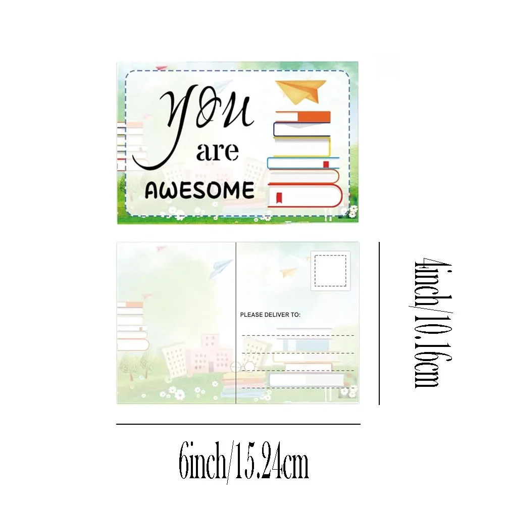 Teacher Mail Postcards for Students You are Awesome Cards 4x6inch Cute Pencil Teacher Notes Positive Cards to Home Parents 50Pcs