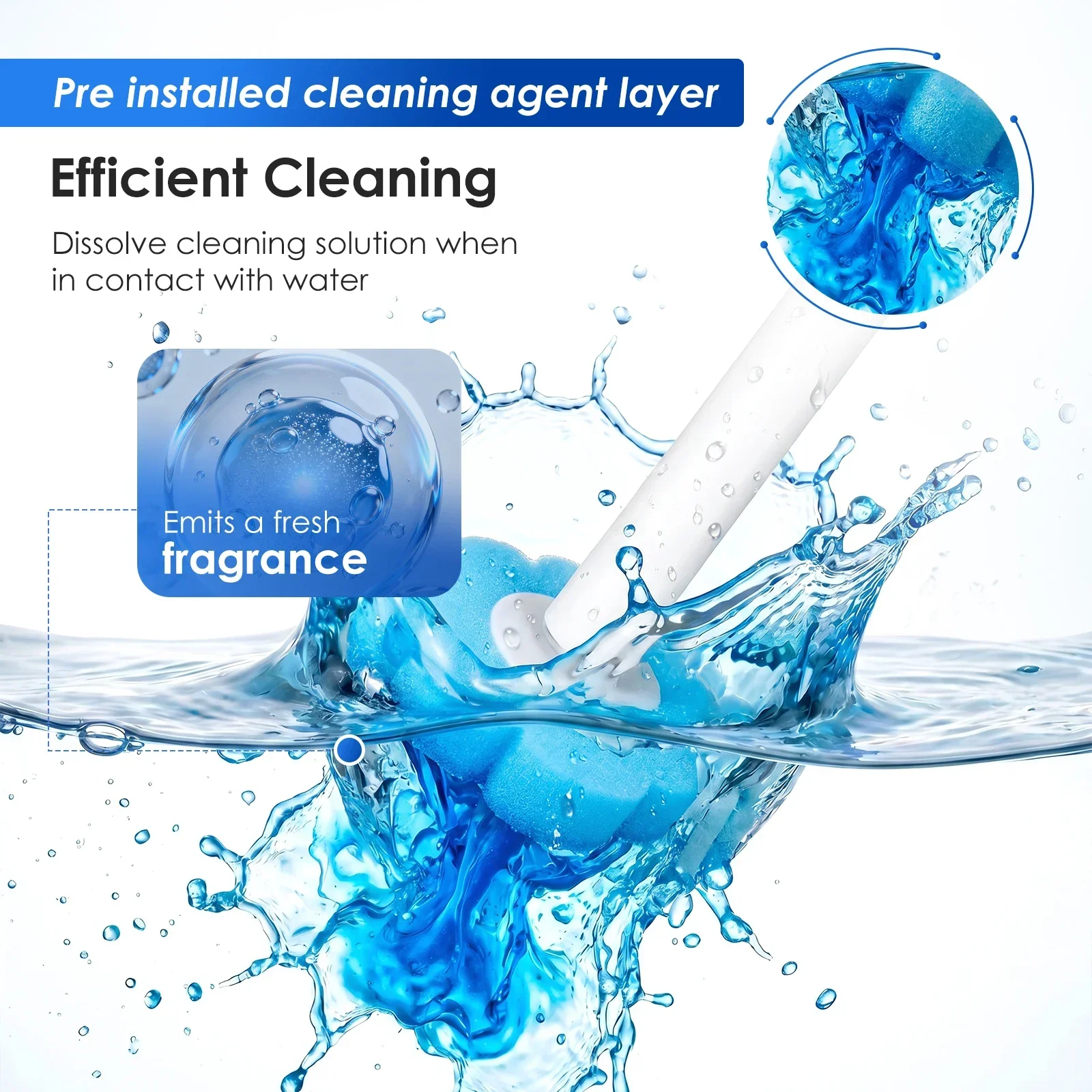 2 Set Toilet Brush Disposable Replacement Head Cleaning Kit Floor/Wall Mounted Toilet Bowl Brush & Holder Set Wc Accessory Tool view 3