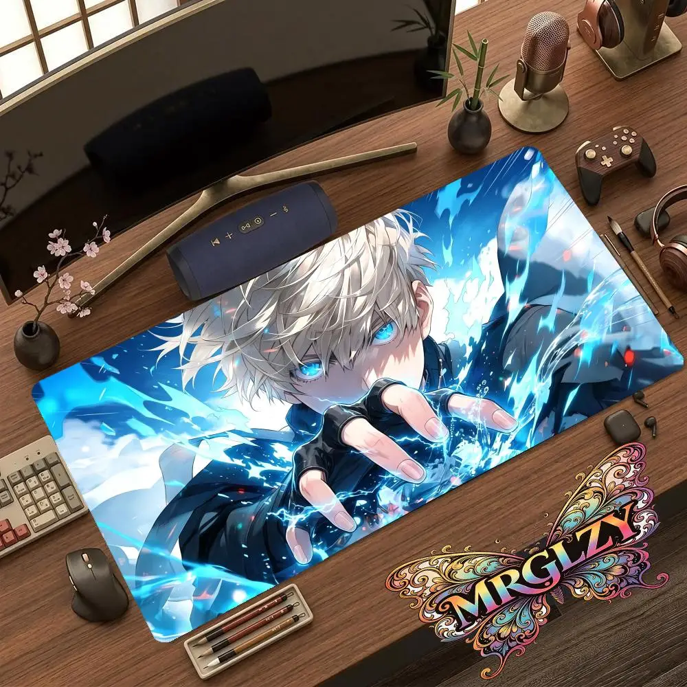 Glowing Blue Magic Effect Fantasy Anime Boy Large Table Playmat Game Card Pad Mousepad For Laptop Desk