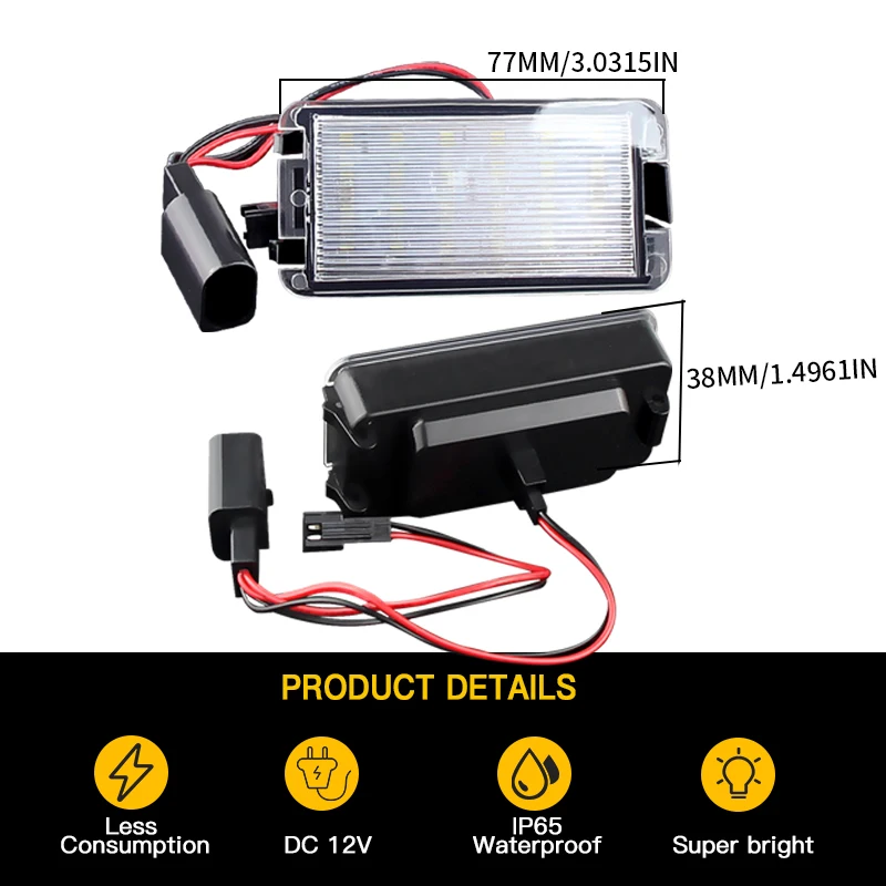 5P0943021 LED Number Plate Lamp For Seat Altea Arosa Cordoba MK1 MK2 Ibiza Leon 1M Toledo 5P White License Plate Light Assembly