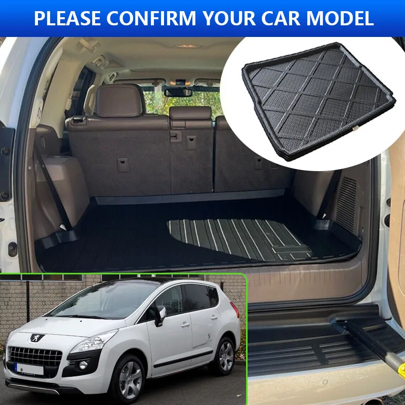 For Peugeot 3008 T8 2007~2016 2009 2011 2014 2015 Car Rear Trunk Protector Pad Auto Waterproof Liner Anti-Fouling Mat Accessorie