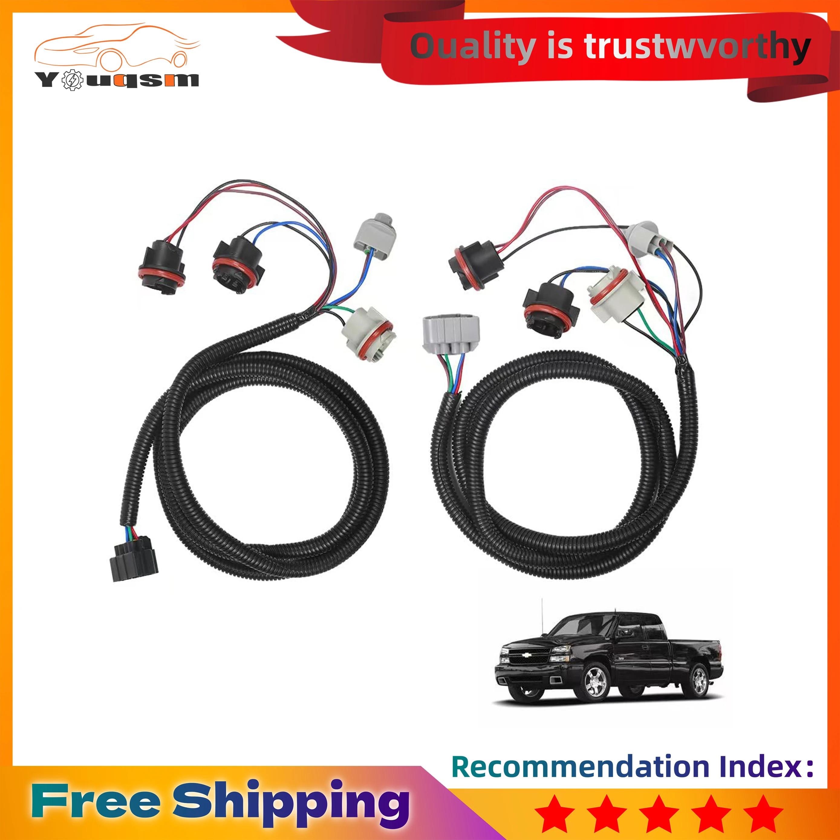 

2 шт. жгут проводов заднего фонаря со стороны водителя и пассажира для Chevy Silverado 1500 1500HD 2500HD 3500 2003-2007 OE # 16531401