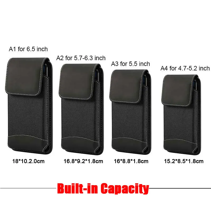 Universal 4.7-6.9 inch mobile Phone Pouch Holster for iphone samsung xiaomi oneplus Belt Clip Oxford Leather Case Waist Bag