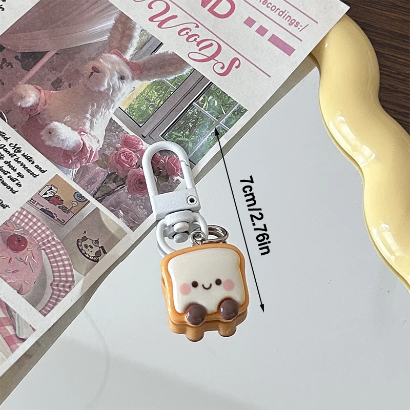 Cartoon Dessert Cookie Cake Toast Keyring Fashion Sweet Doll Pendant Lovely Animal Keychain Backpack Decoration Accessories