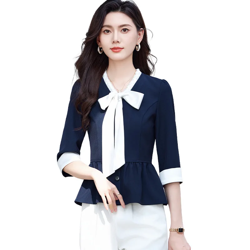 Hotel Reception Suit Jacket for Women Spring Summer High-end Professional Suit Set Beautician Jewelry Store Workwear