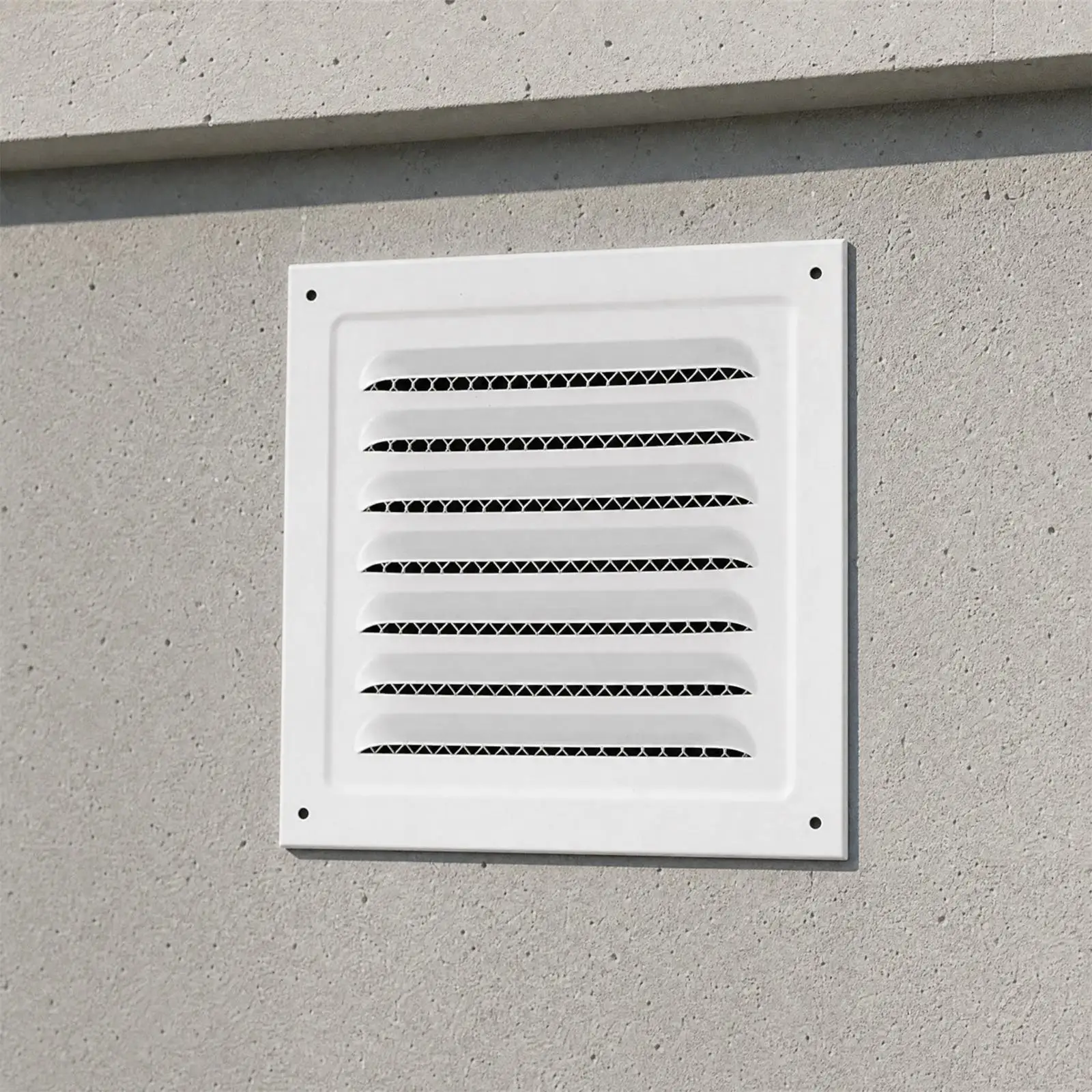 Aluminum Mesh Wall Vent Cover White Grille Louvered Exterior Mount for Ventilation and Weather Defense