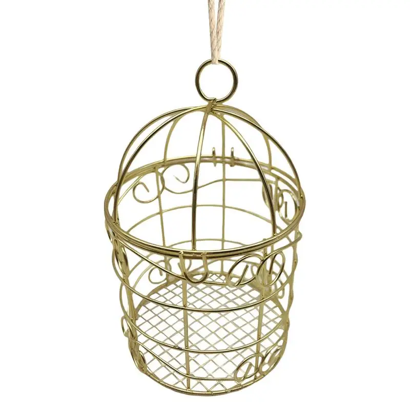 Mini Iron Gold Vintage Retro Bird Cage Candyy Boxes Wedding Favors Gift Box Candle Holder For Party Decoration Baby Shower