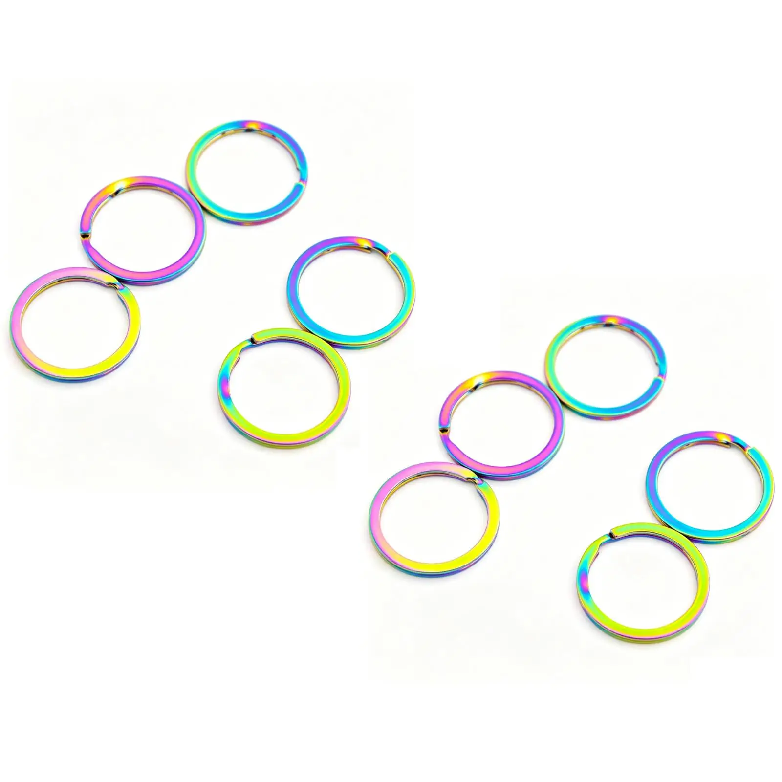 Rainbow Split Key Rings for Jewelry Making Supplies