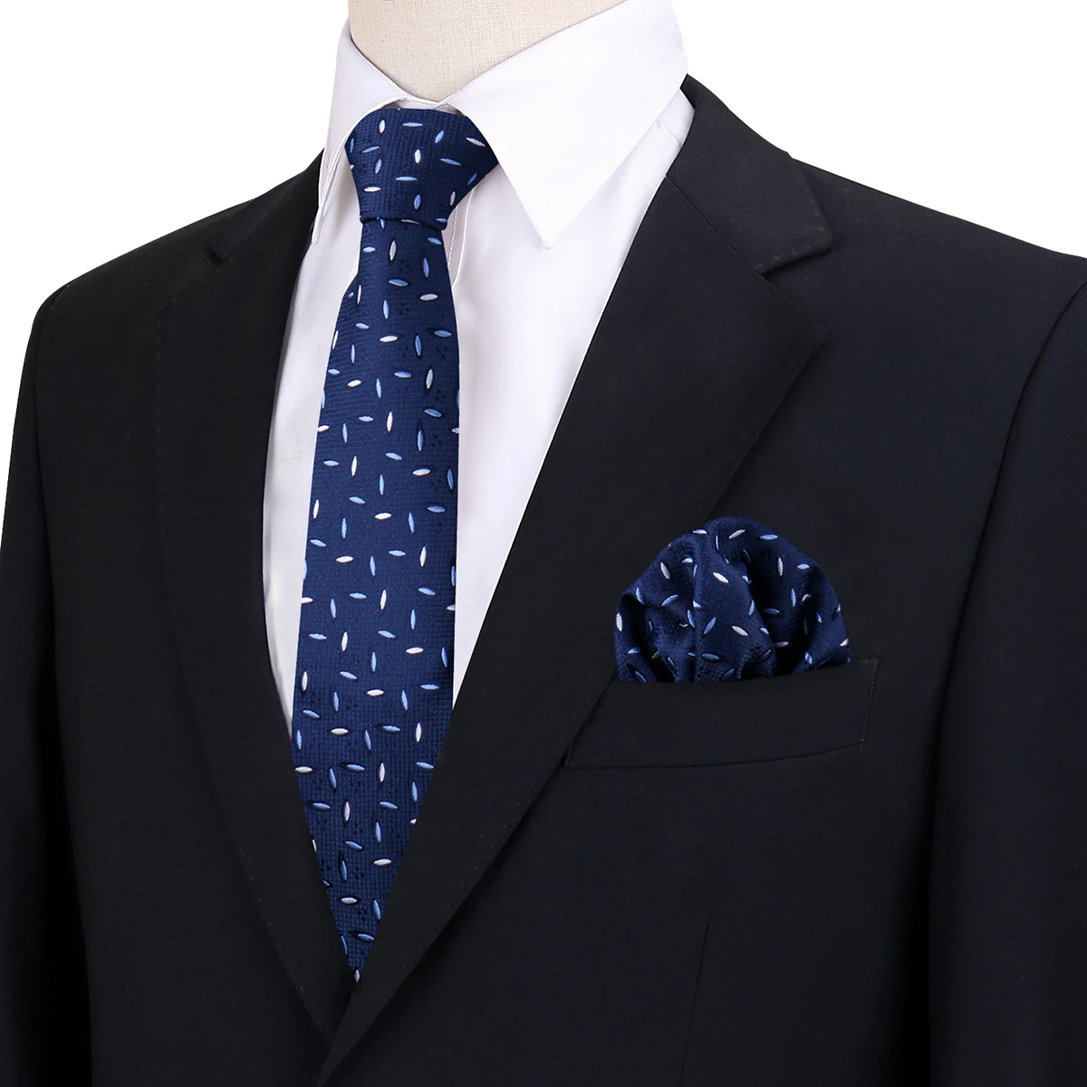 Elegant Men Tie Set Luxury Paisley Stripe Floral Tie with Pocket Square 2 Pcs Wedding Banquet Business Formal Party Accessories