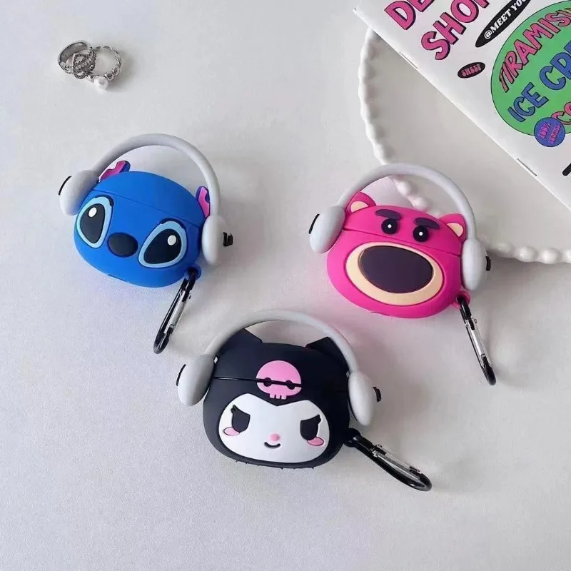 3D Music Case para Apple AirPods, bonito Cartoon Anime, Silicone Fone de ouvido Casos protetores, Headphone Box Acessórios, 1, 2, 3 Pro, 2