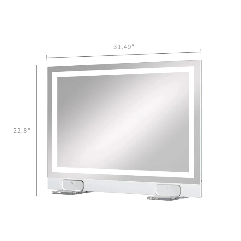 Hollywood Makeup Vanity Mirror With Led Strip Lights Remote Control Camera Self-timer Wall Mount White