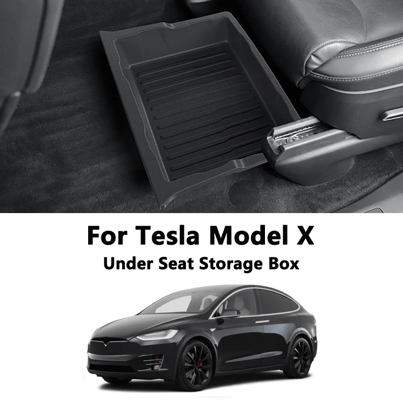 

Under Seat Storage Box For Tesla Model X Underseat Drawer Holder Organizer Hidden Space Bins Chair Tray Car Interior Accessories