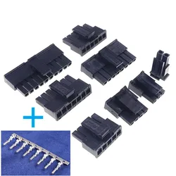 10 100 Sets Micro-Fit 3.0 MM Connector Single Row Male Housing Plug 1x2  2 Pin 3 4 5 6 7 8 9 10 Pin /Matching Female Terminal