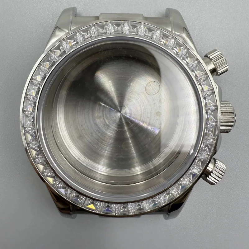 

Gold silver rose gold Daytona watch case 39mm 316L stainless steel , sapphire glass diamond bezel suitable for VK63 movement