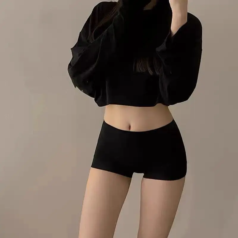 ملابس داخلية قطنية عالية الخصر للنساء بلون سادة، سراويل داخلية ناعمة مريحة بدون خياطة، سراويل داخلية عالية المرونة بدون أثر #2