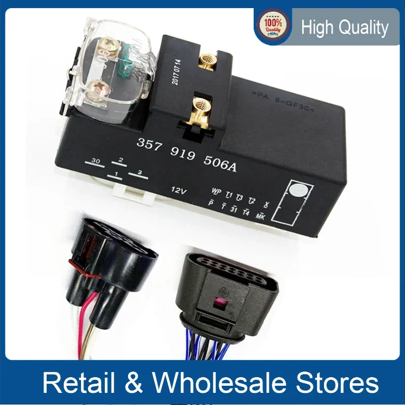 

357 919 506 A Electronic Fan Controller Air Conditioning Cooling Relay Temperature Switch 357919506A for VW Golf Jetta Passat