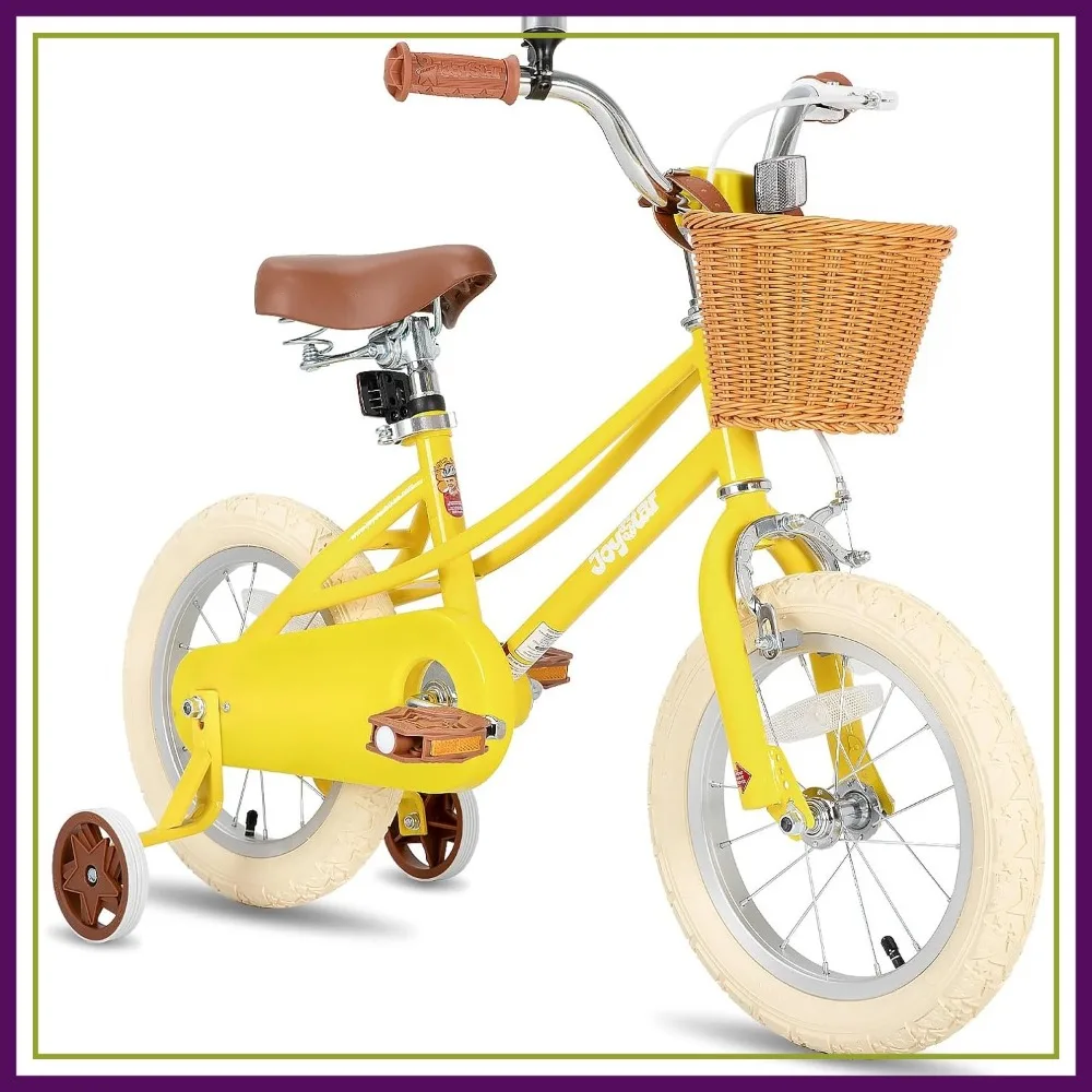 

Retro Style Kids Bike with Training Wheels, 12-20 Inch, Kickstand Included
