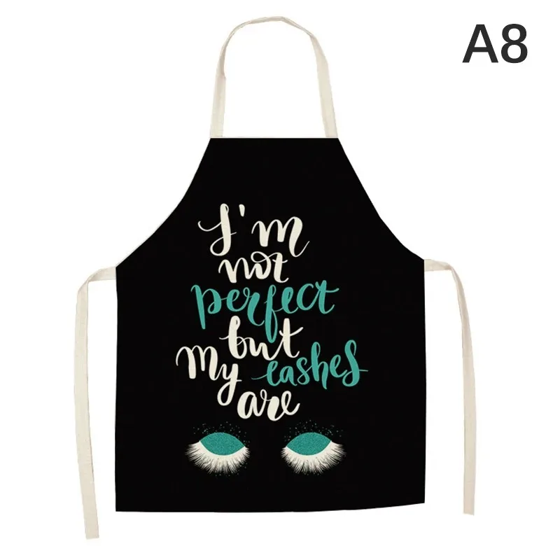 Bronzing Eyelash Pattern Apron Eyelash Extension Cotton Grafted False Cleaning Kitchen Apron Bib Cooking Baking Accessories