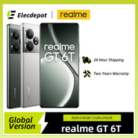 Global Version realme GT 6T 5G Smartphone 6000nit Hyper Display 120W SUPERVOOC Charge Snapdragon 7+ Gen 3 5500mAh Battery 50MP