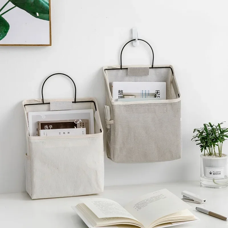 1/3/5PCS Canvas Storage Hanging Bag Wall Mounted Wall Door Storage Bag Large Capacity Sundry Storage Hanging Bag