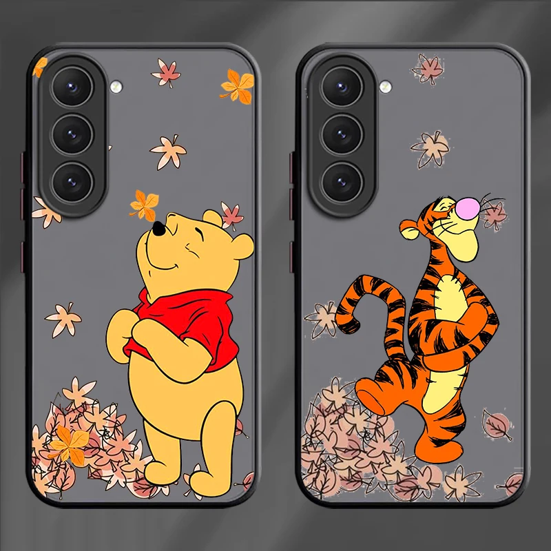 Disney Pooh Bear Tigger For Samsung S24 S23 S22 S21 Ultra S20 FE S10 Plus Lite 4G 5G Frosted Translucent Cover Capa Fundas