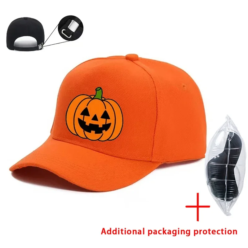 Halloween Pumpkin Smiley Face Adjustable BaseballCap Print Women Wear HAT Outdoor Travel Sun Shading Men Cap