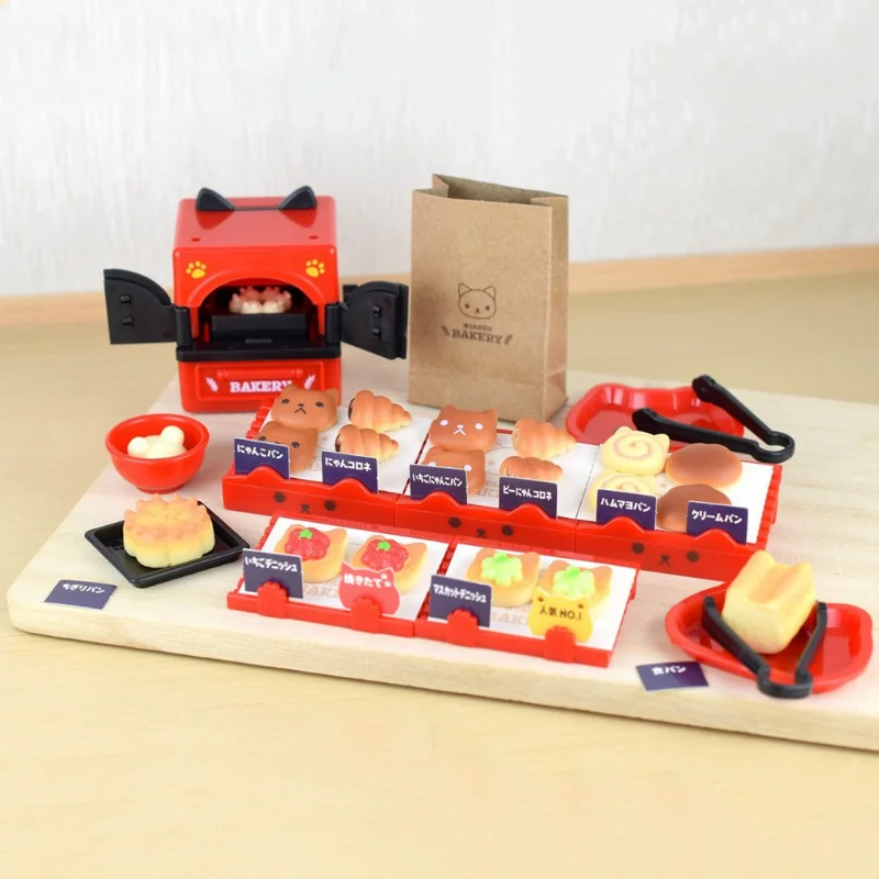 TARLIN Gashapon Figure Anime Kawaii Cat Bakery Bread House Bakeshop Miniature Gacha Figurine Cute Capsule Toy Doll Accessories