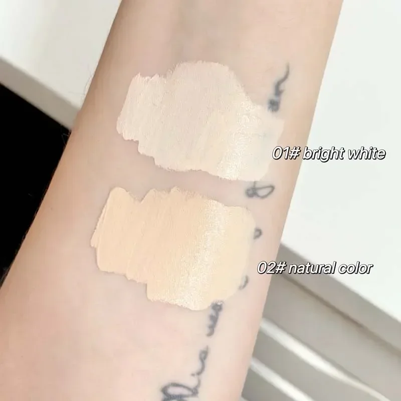 Crystal Liquid Facial Foundation Concealer, langanhaltendes, feuchtigkeitsspendendes und zartes Make-up zur Abdeckung schwarzer Augen, Akne, gefälschtes, schlichtes Gesicht