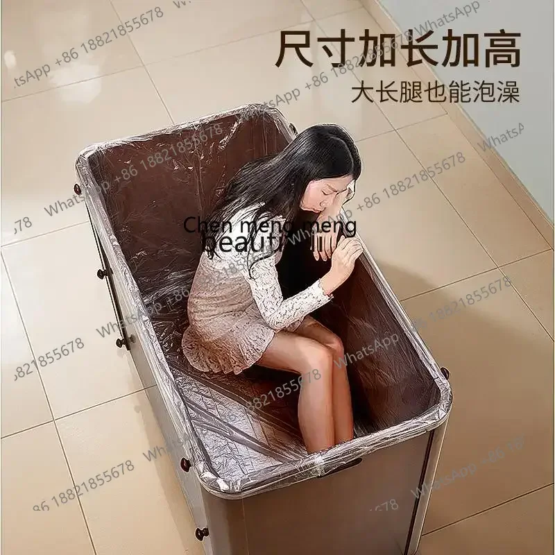 CC Solid wood bath bucket, adult household large whole body can sit in traditional Chinese medicine fumigation wooden bucket