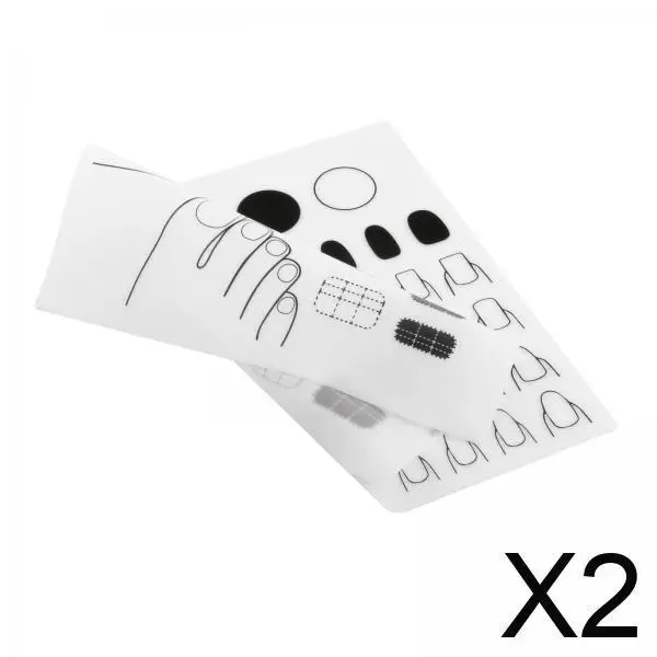 

2x Silicone Mat Foldable Washable Table Pad Nail Practice Plate for Stamping Reverse Stamp - White