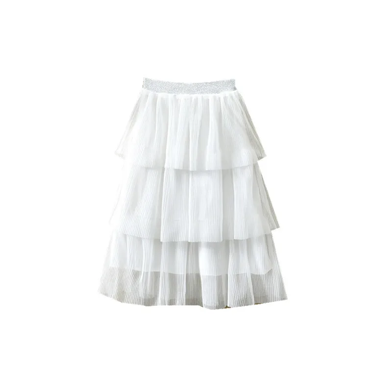 Girls Skirt Chiffon Layered Skirt Summer White Princess Skirt for Girls Teenage Girls Clothes Skirts for Girls Children 10 Year