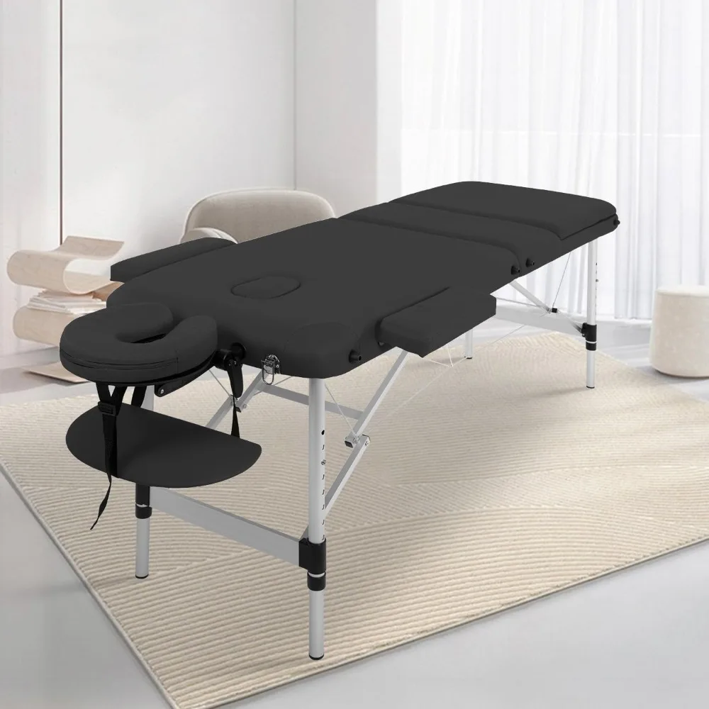 

Massage Table Portable Massage Bed Aluminium 3 Folding Lash Bed Spa Bed Height Adjustable Spa Table